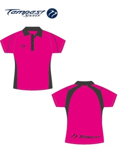 Umpire  Women's Pink Black Polo Shirt